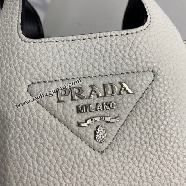 Prada專櫃2022最新款菜籃子托特包迷你款 1BA349 普拉達荔枝紋小牛皮手提托特包 csp1019